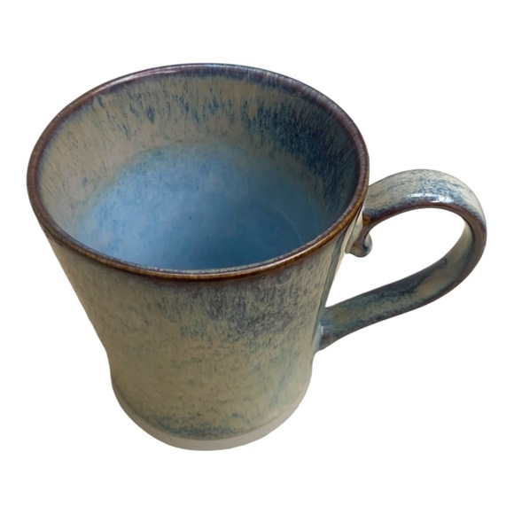 La Rochelle Iridescent Sky Blue Fire Glazed Stoneware Large Coffee Cup Tea Mug - Picture 8 of 12